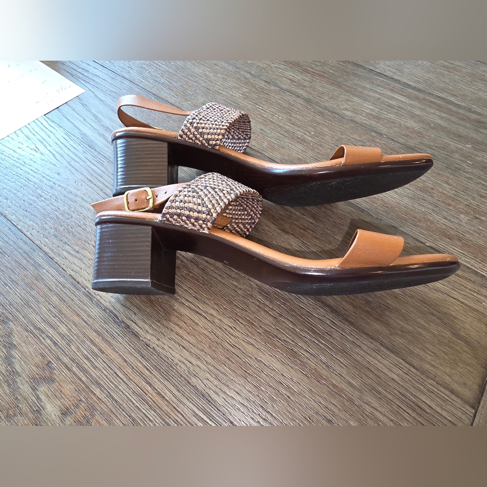 Italian Shoemakers Aztec Brown Woven Strap Sandals Size 10 - Picture 2 of 5